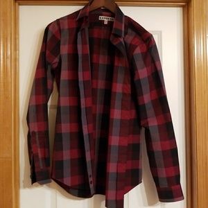 Express fitted dress shirt checker XS